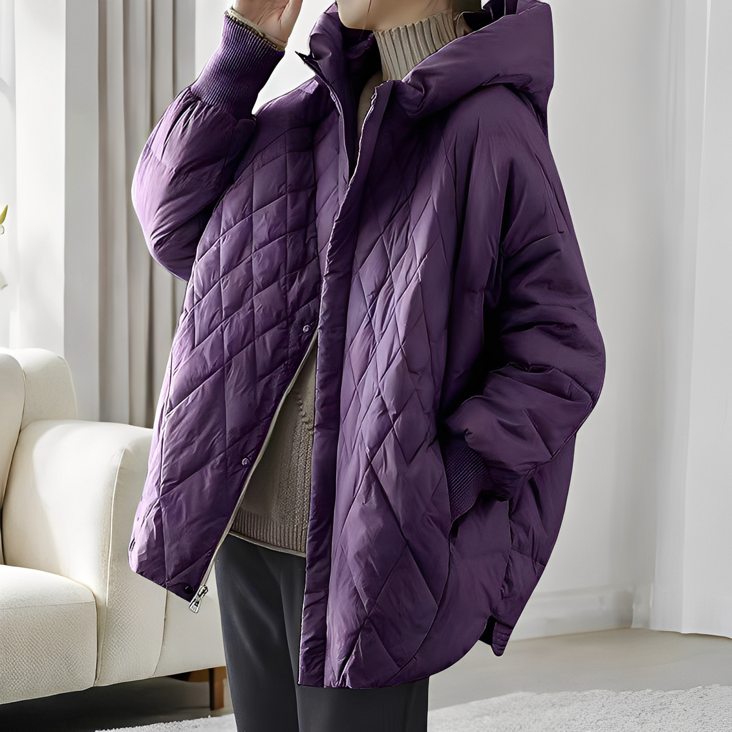 Abigail - Warme Frauen-Winterjacke mit Daunen und Reißverschluss