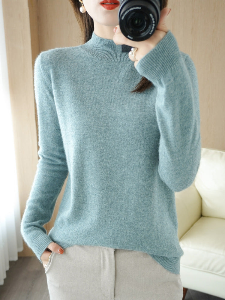 Carrie - Elegant, warm women's sweater with stand-up collar
