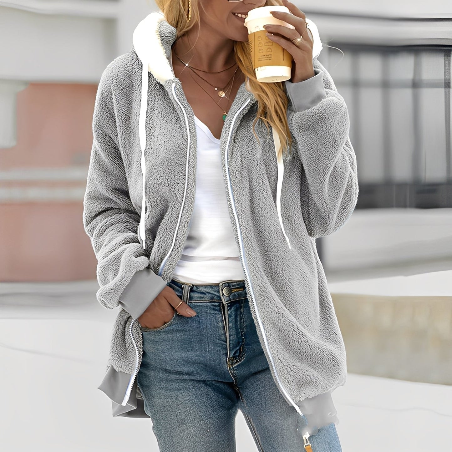 Rheanna - Damenkapuzenfleecejacke für Gemütlichkeit