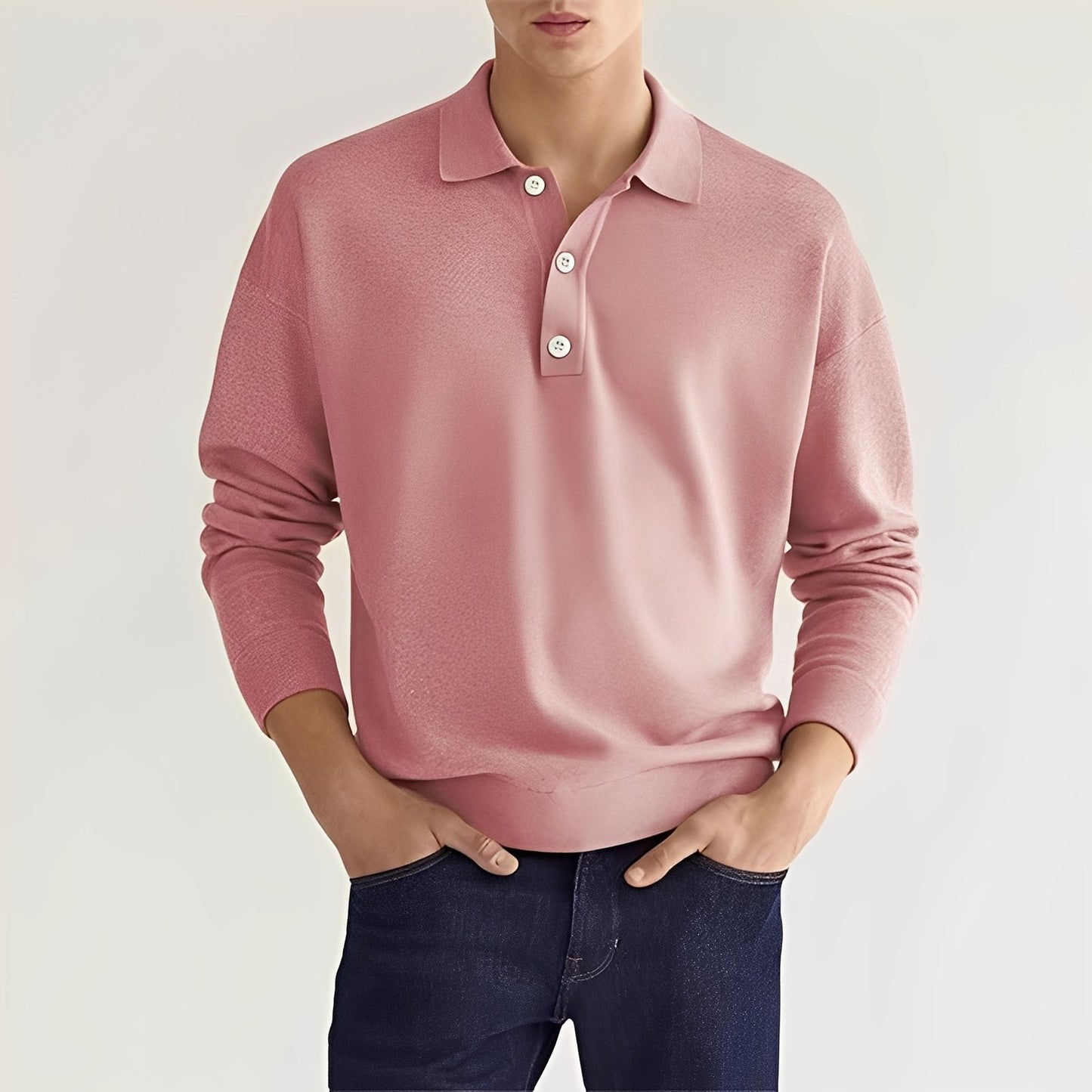 Zavier - Bequemes Herren-Poloshirt mit langen Ärmeln