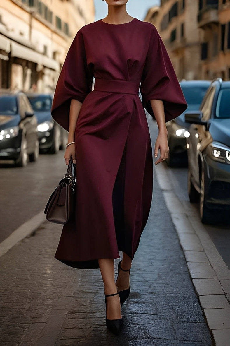 Elena - Schickes, lässig fallendes Damenkleid mit Gürtel