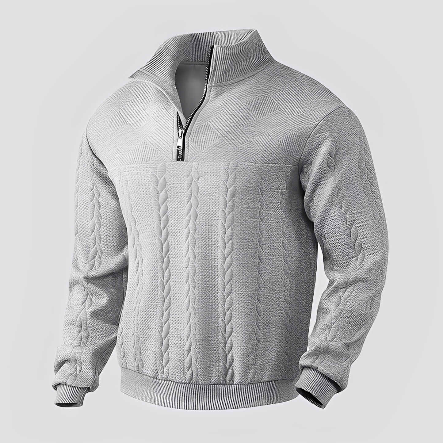 Warren - Klassischer Kaschmirpullover für Damen mit Reißverschluss