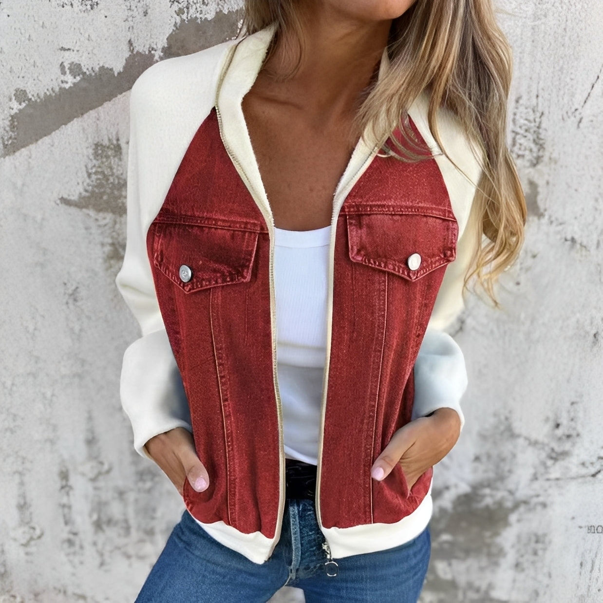 Libby - Angenehme Damen-Jeansjacke mit Raglanärmeln