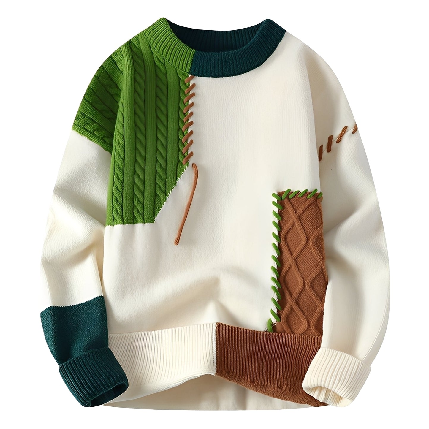 Curtis - Modischer Herrenpullover aus Fleece mit Farbblock-Design