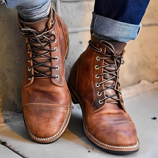 Garrick - Starke Retro-Lederstiefel für Männer