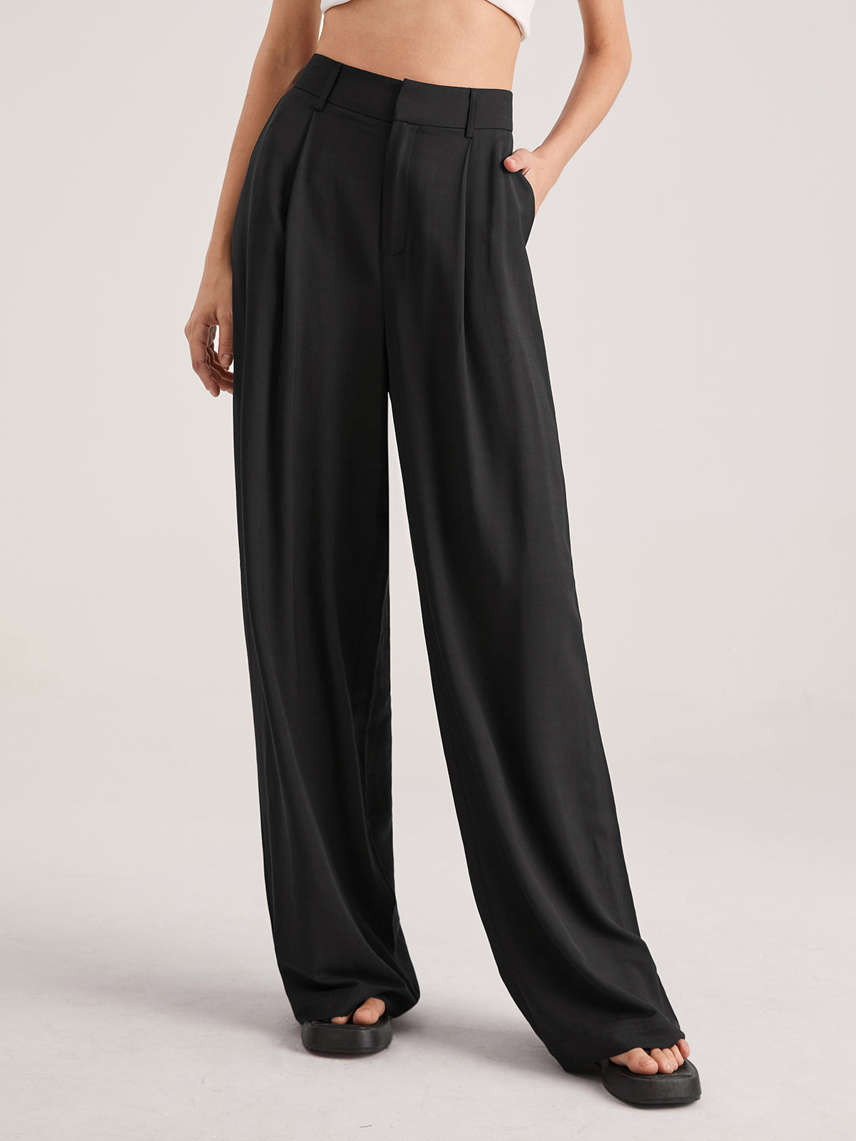 Nadia – Hohe Taillenfalt-Hose