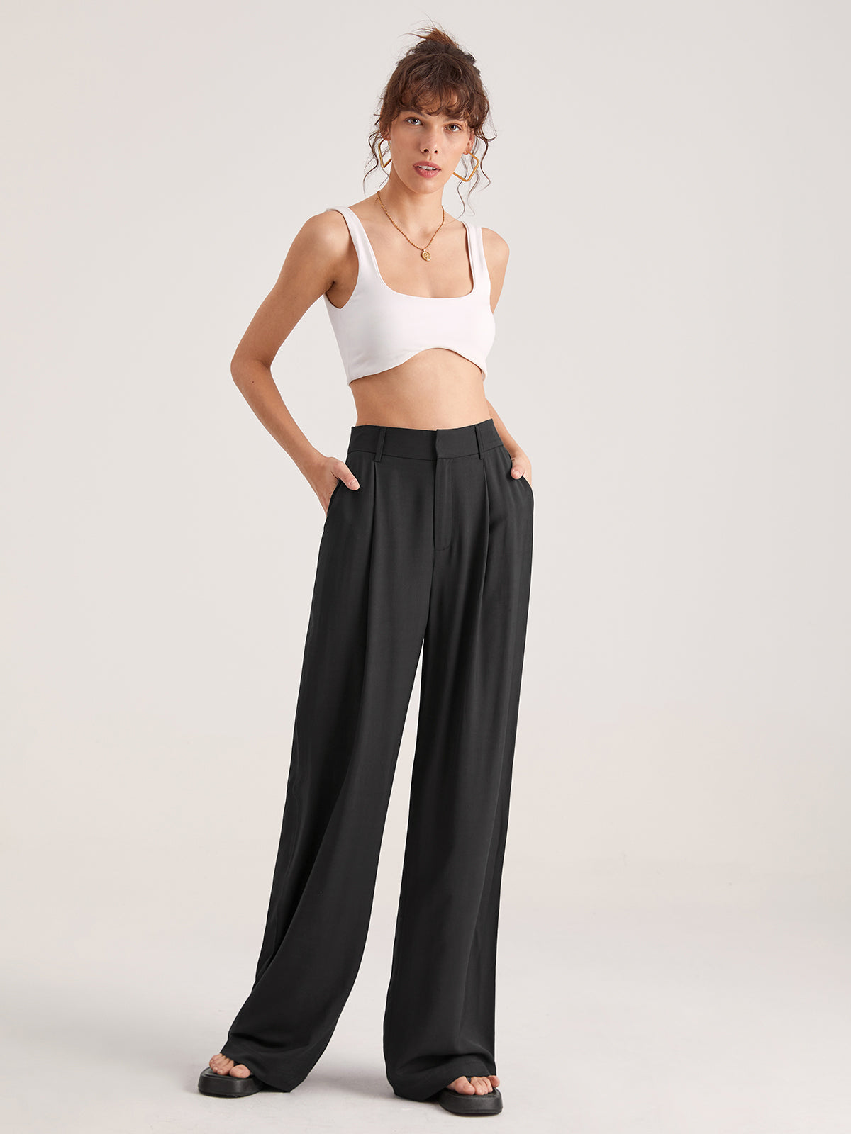 Nadia – Hohe Taillenfalt-Hose