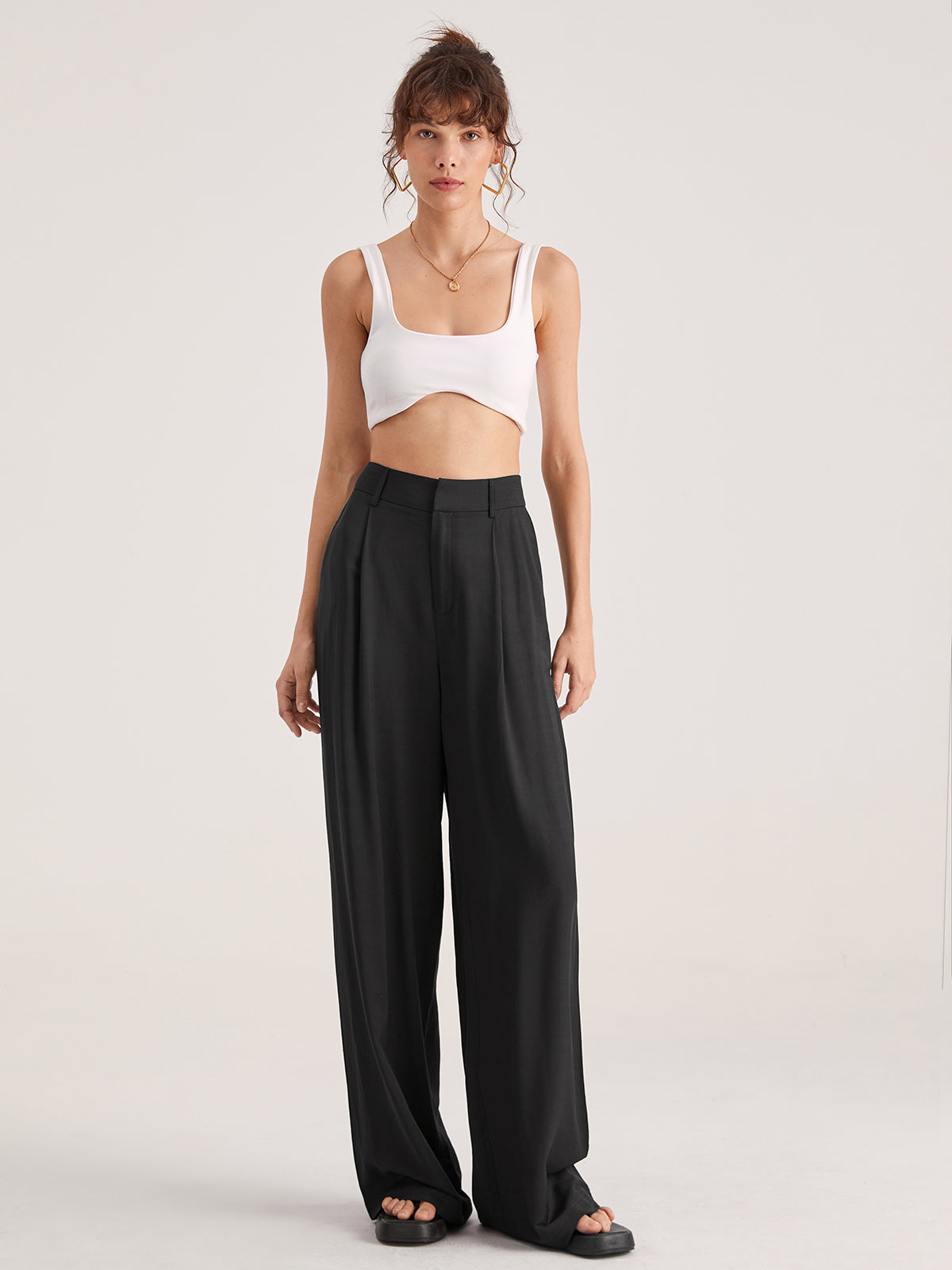 Nadia – Hohe Taillenfalt-Hose