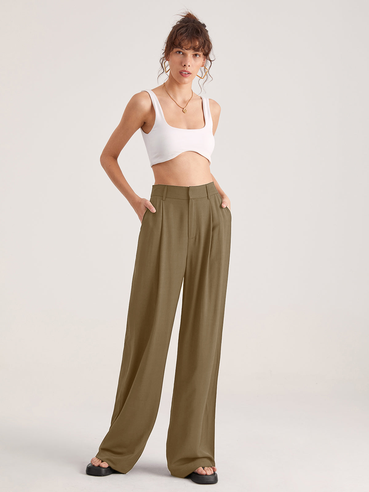 Nadia – Hohe Taillenfalt-Hose