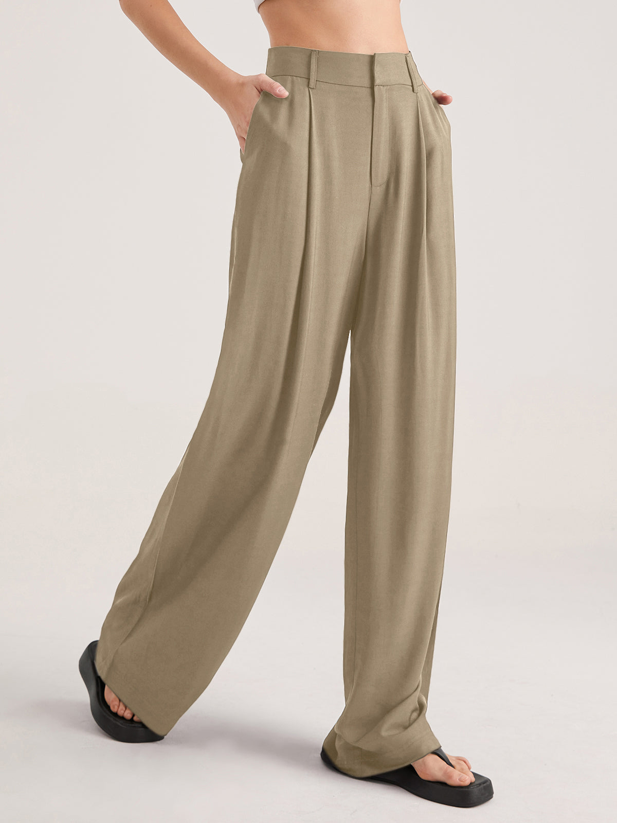 Nadia – Hohe Taillenfalt-Hose