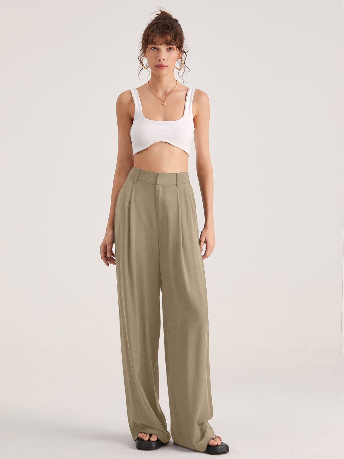 Nadia – Hohe Taillenfalt-Hose