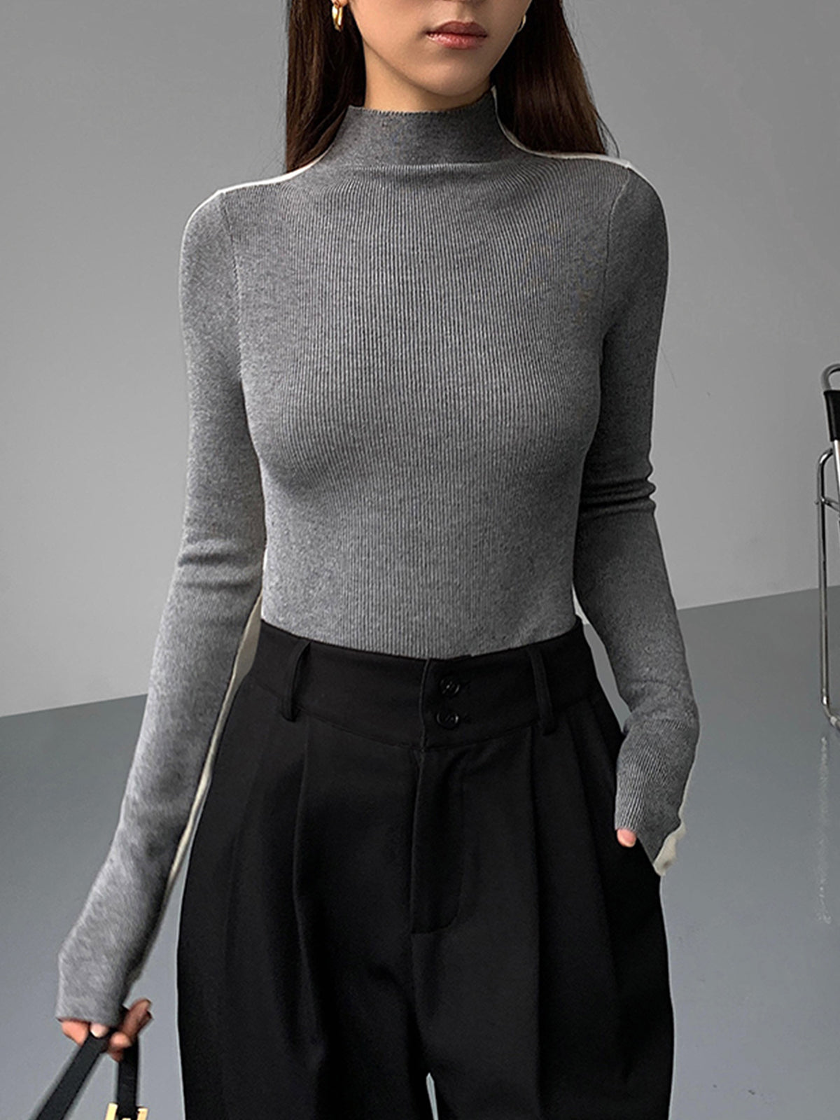 Tabea – Wende-Stricktop in zwei Farben