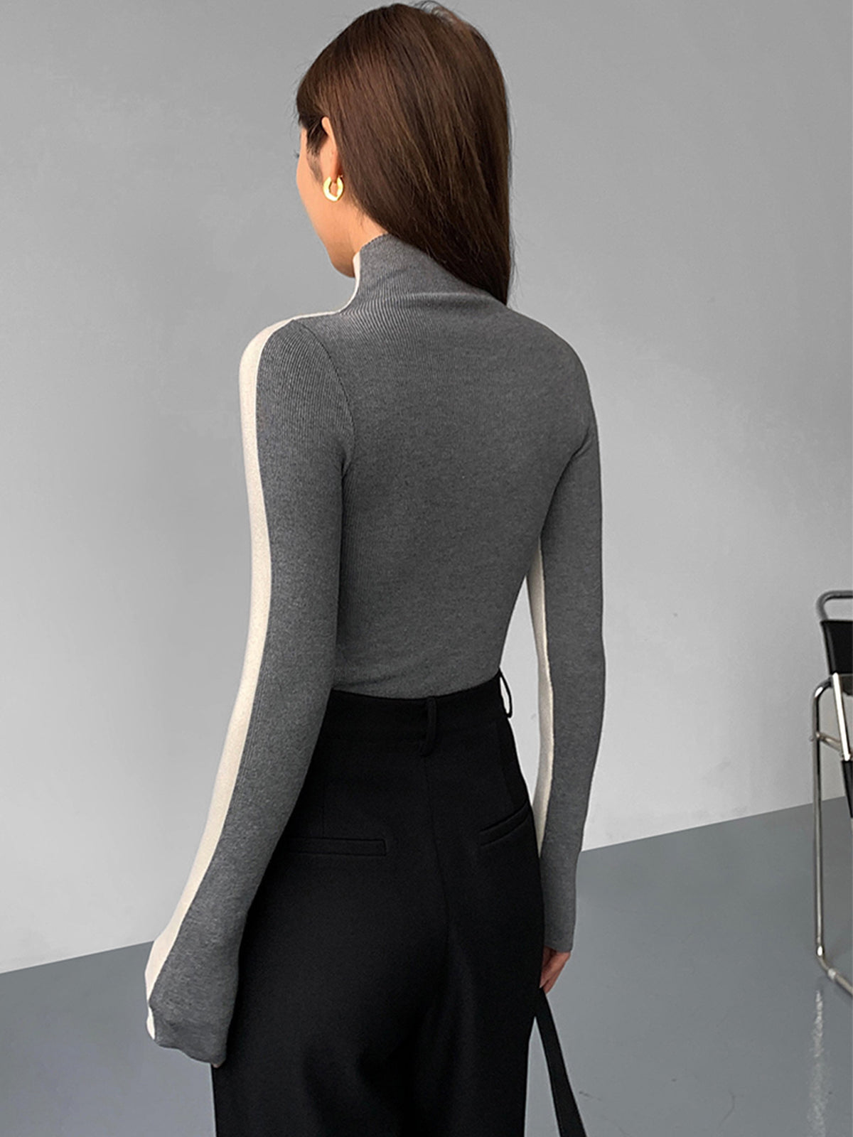 Tabea – Wende-Stricktop in zwei Farben