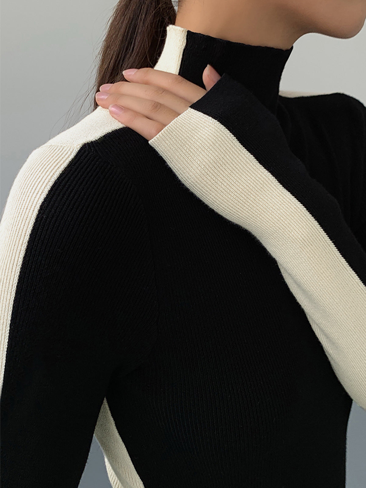 Tabea – Wende-Stricktop in zwei Farben