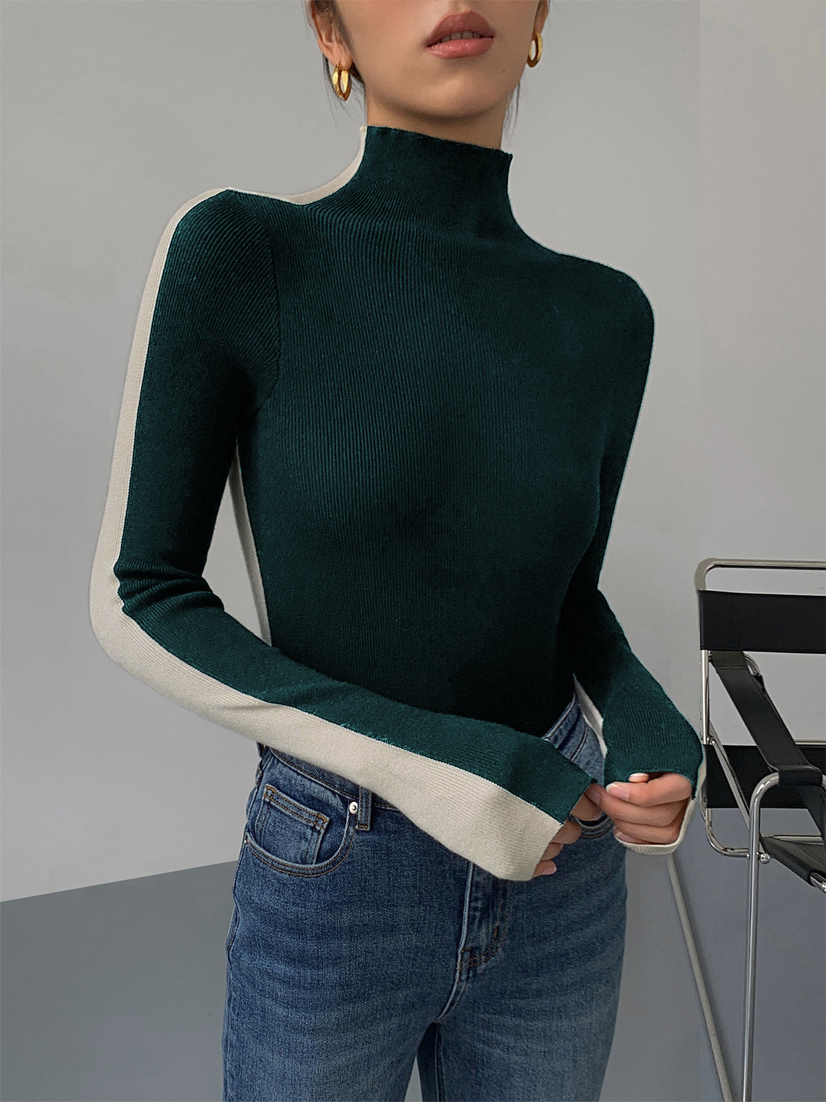 Tabea – Wende-Stricktop in zwei Farben