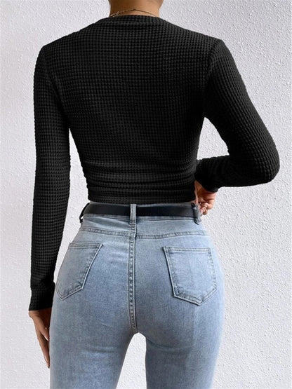 Tessa – Slim-Pullover aus Waffelstrick
