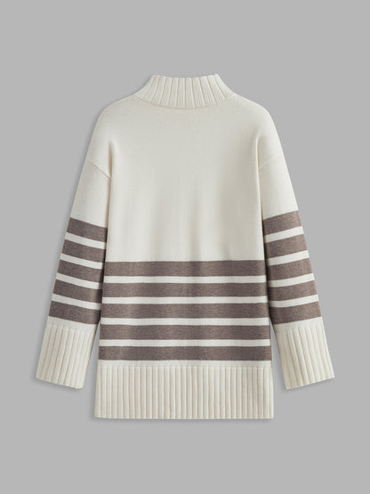 Colette – Gestreifter Mock-Neck-Pulli