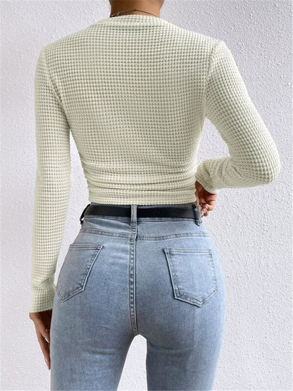 Tessa – Slim-Pullover aus Waffelstrick