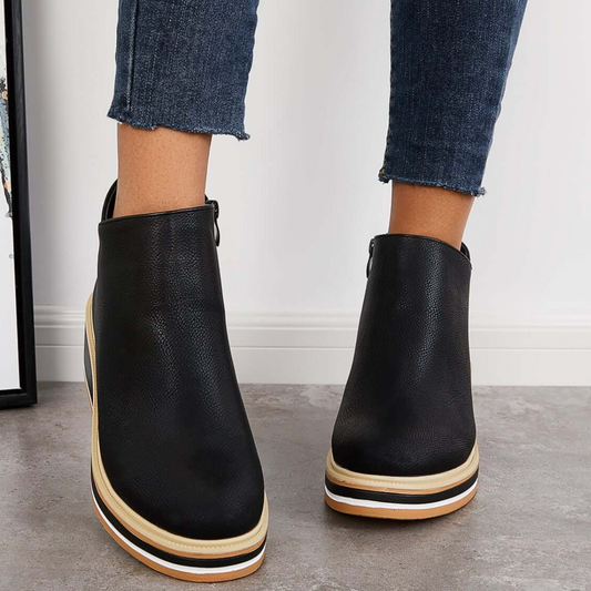 Mari Stella – Elegante Lederstiefel mit Ziernähten