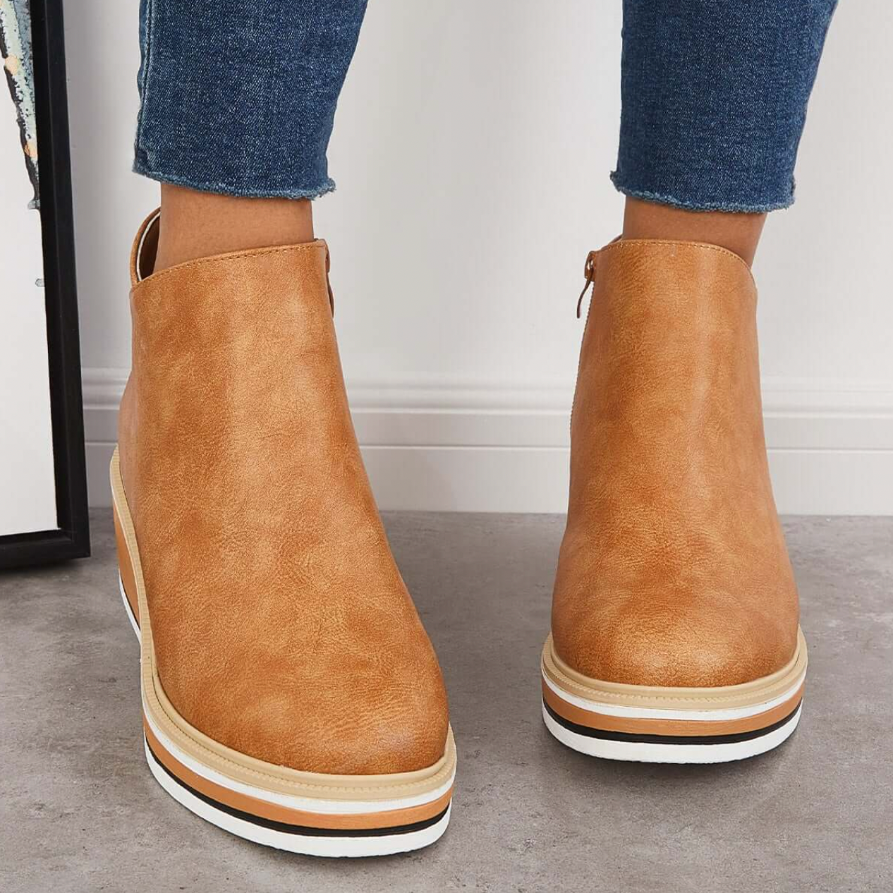 Mari Stella – Elegante Lederstiefel mit Ziernähten
