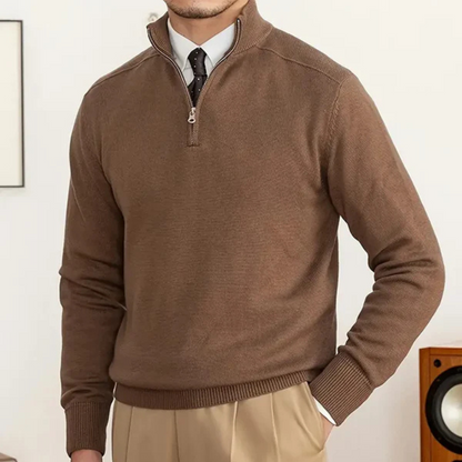 Olivier - Pullover aus Baumwolle mit halbem Zipper