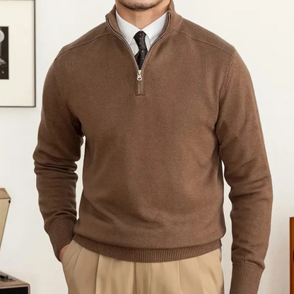 Olivier - Pullover aus Baumwolle mit halbem Zipper