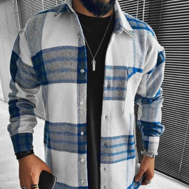 Ben – Kariertes Overshirt mit Brusttasche für Männer