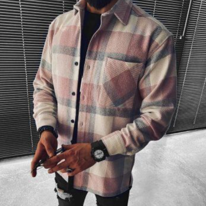 Ben – Kariertes Overshirt mit Brusttasche für Männer