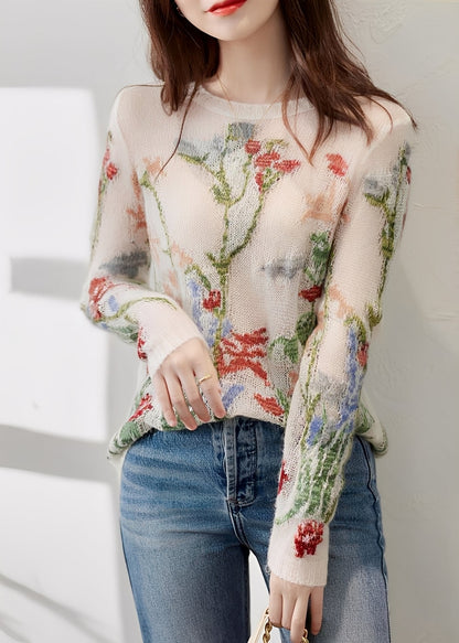 Gisselle - Schicker Strickpullover mit Blumenmotiv für Damen