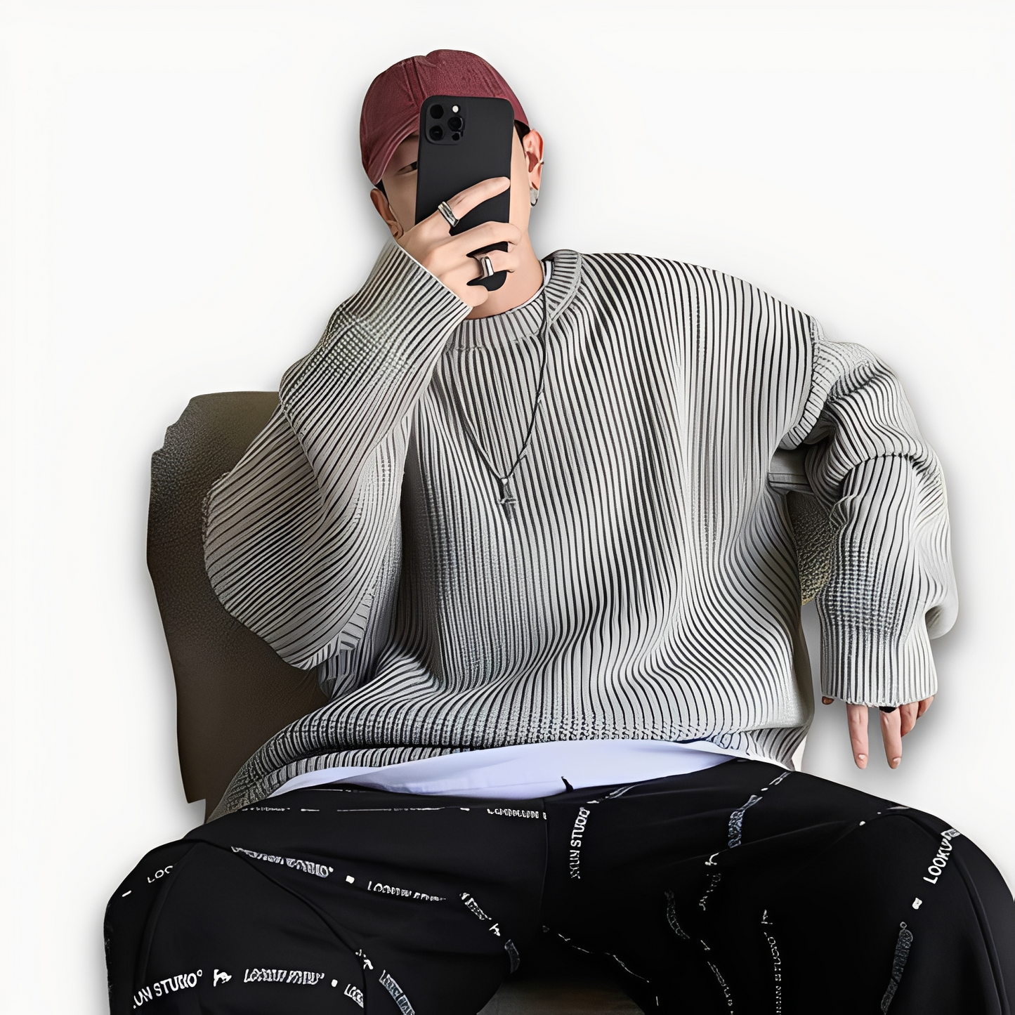 Abdias - Herren Oversize-Strickpullover