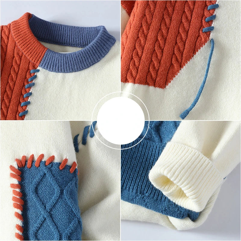 Timo – Patchwork-Strickpullover für Männer