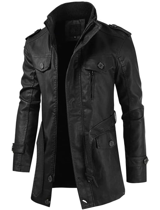 Uilleam – Lange Herren-Lederjacke