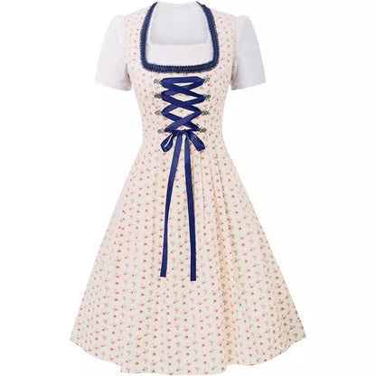 Haven - Damen Elegantes Blaues Oktoberfest Dirndl Kleid