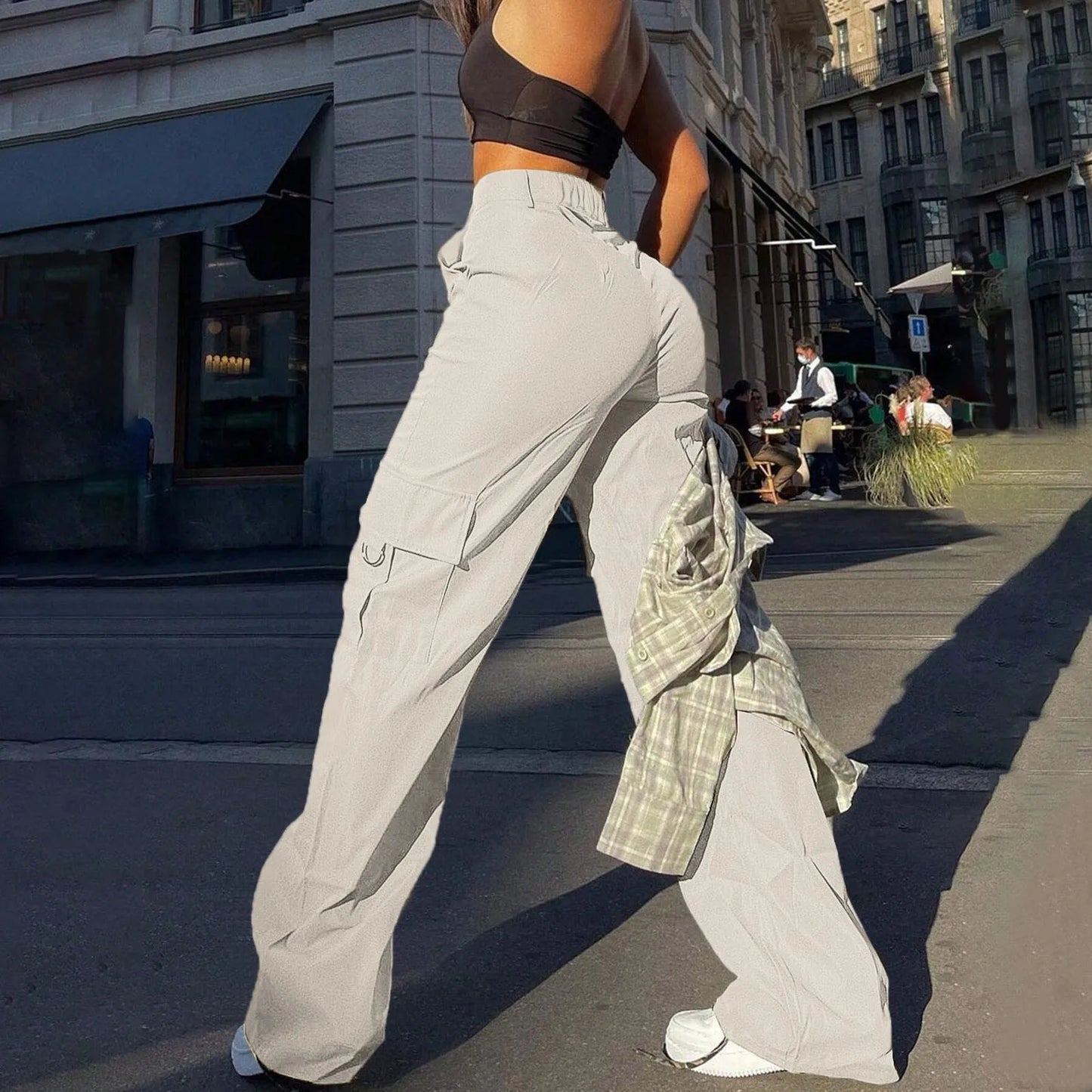Paloma – Damen Cargo-Hosen mit hohem Bund