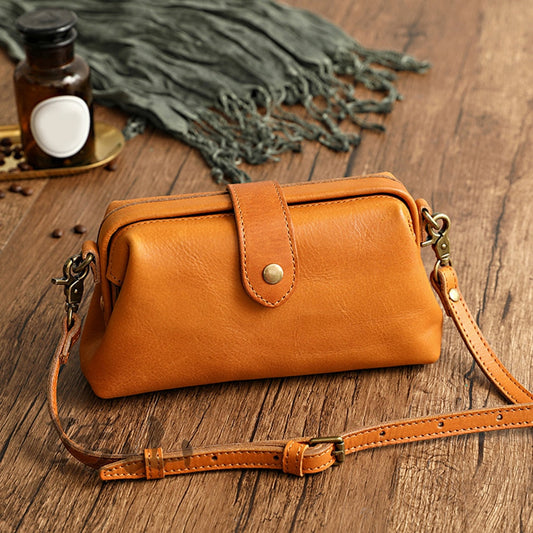 Fabienne - Vintage Leather Bag, Handmade