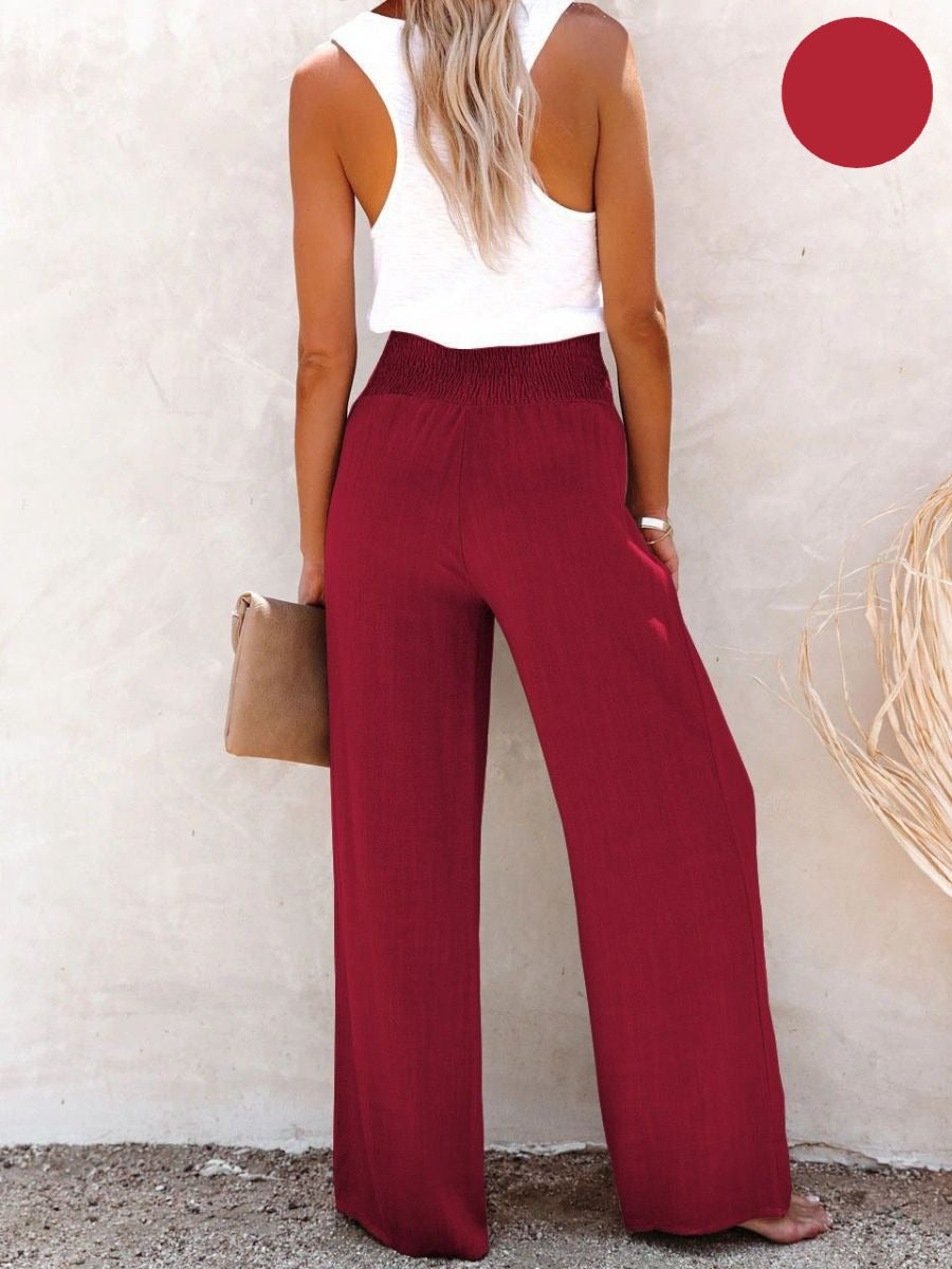 Sophia – Hose mit hohem Bund aus Baumwolle & Leinen