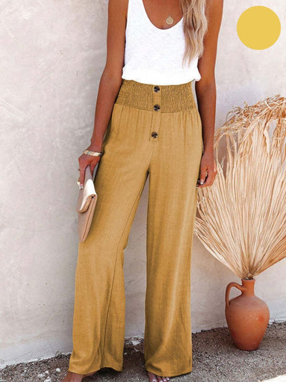 Sophia – Hose mit hohem Bund aus Baumwolle & Leinen
