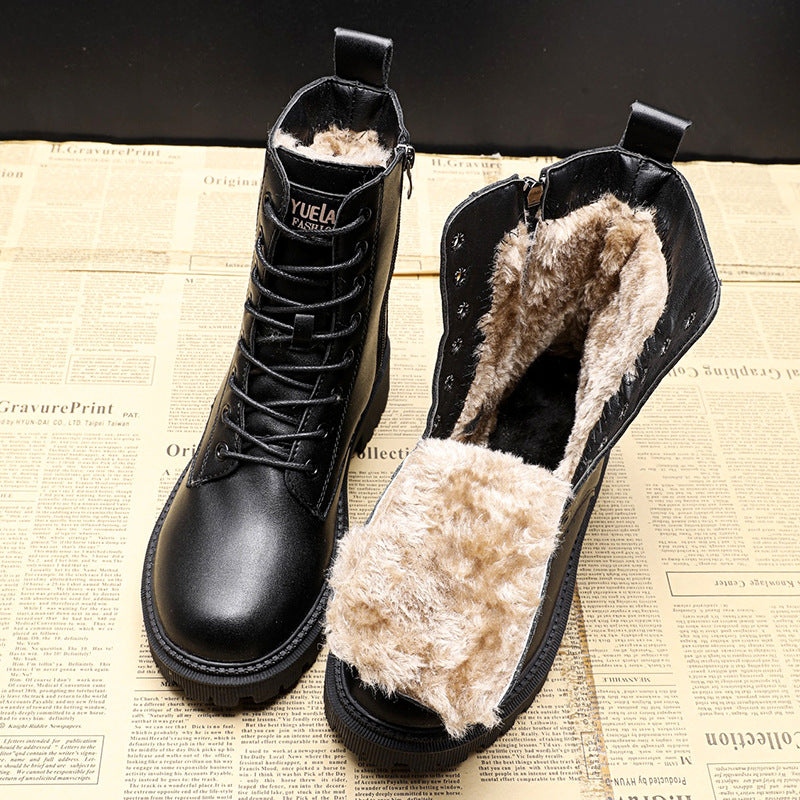 Marion – Schwarze Winterstiefel Leder