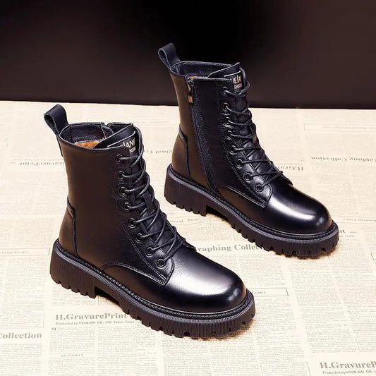 Marion – Schwarze Winterstiefel Leder