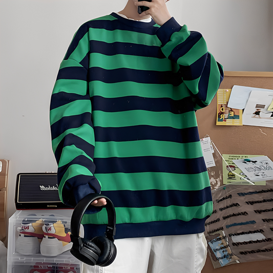 Christian - Herren Oversized-Pullover mit Streifen
