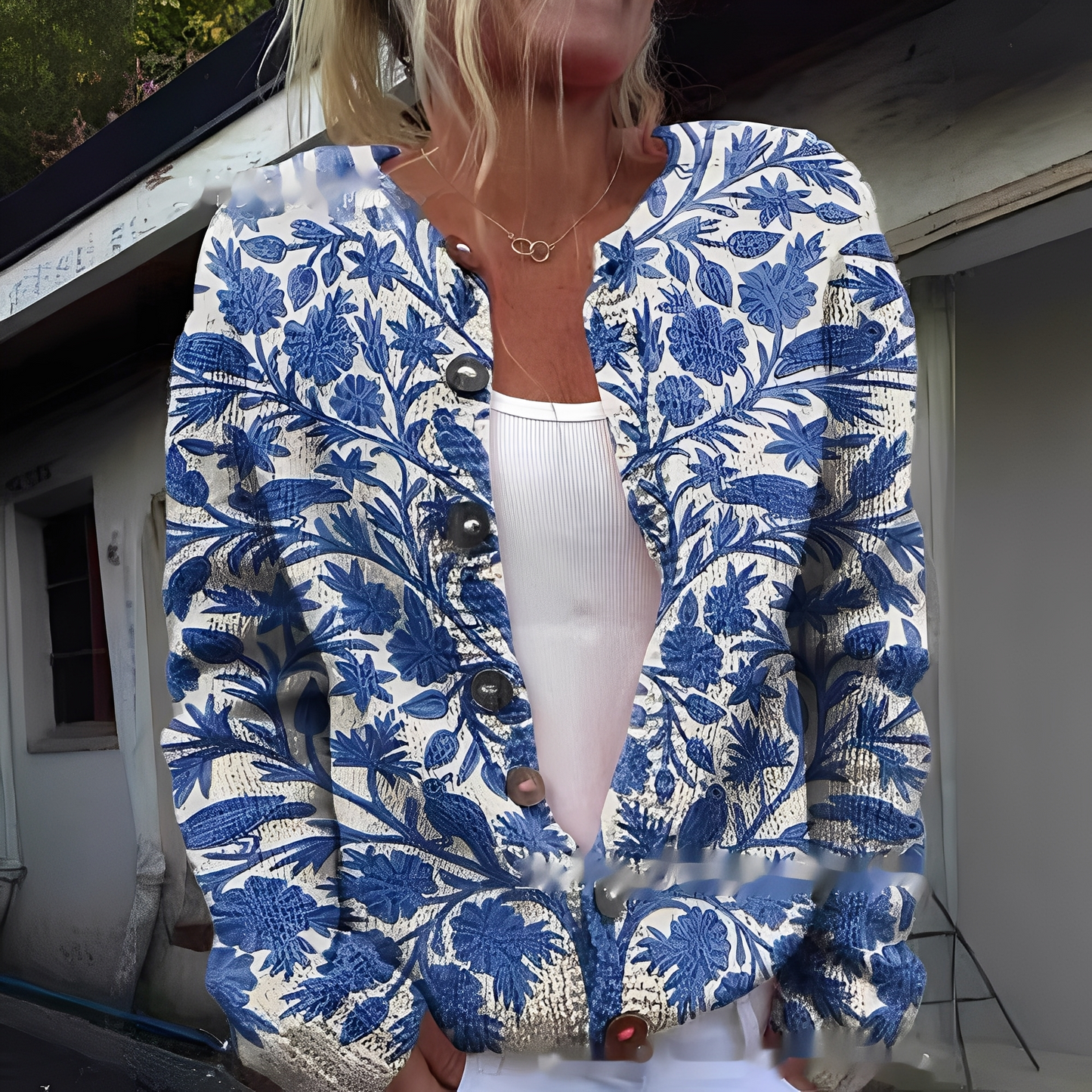 Wilda - Warmer und eleganter Damen-Cardigan mit Blumenmuster