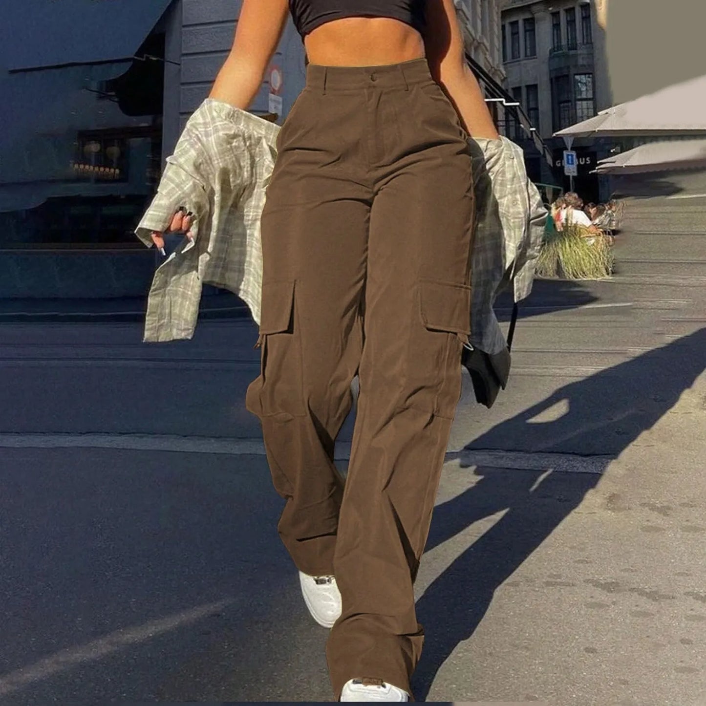 Paloma – Damen Cargo-Hosen mit hohem Bund