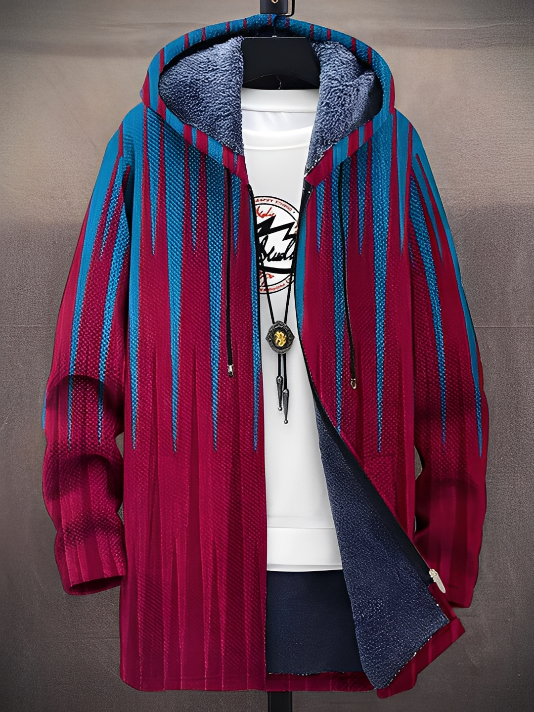 Trenton - Trendige Herrenjacke mit Kapuze und Muster