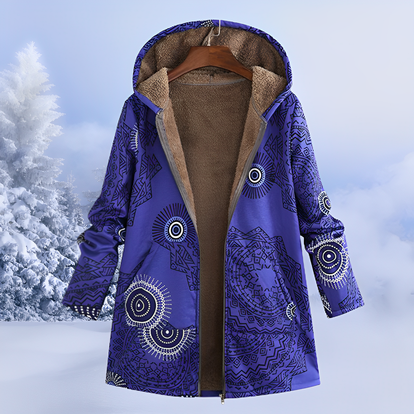 FluffCoat – Gemusterte Winterjacke