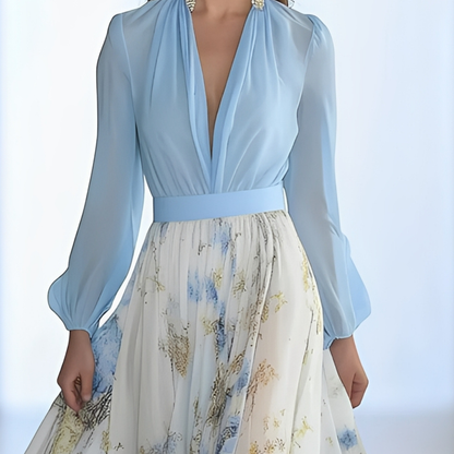 Sandrine - Luftdurchlässiges Kleid mit V-Ausschnitt für Damen