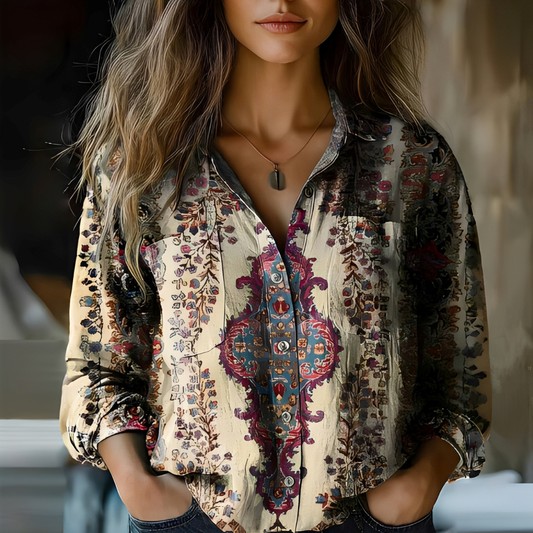 Roselyne - Luftige Bluse mit stilvollem Muster für Damen