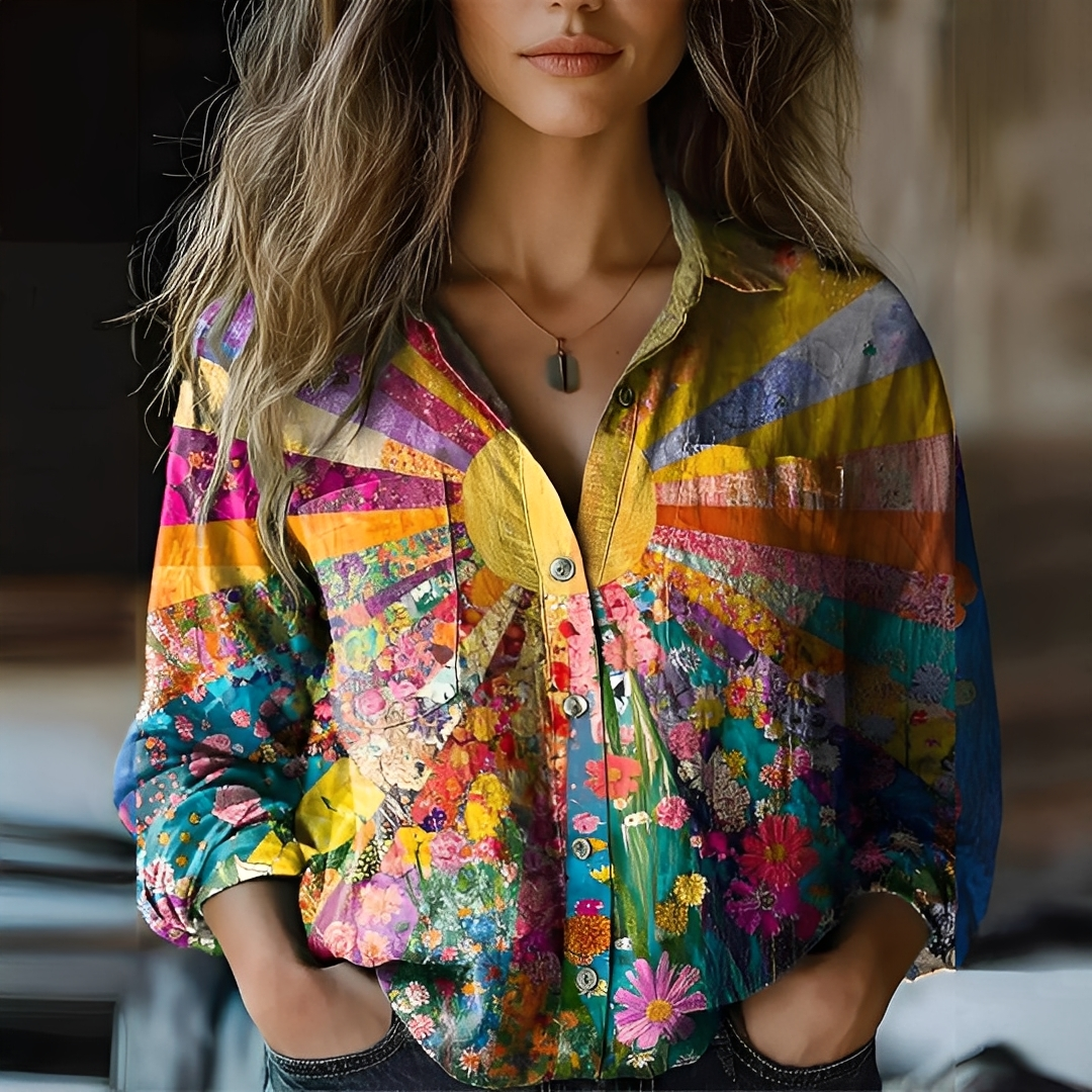 Roselyne - Luftige Bluse mit stilvollem Muster für Damen