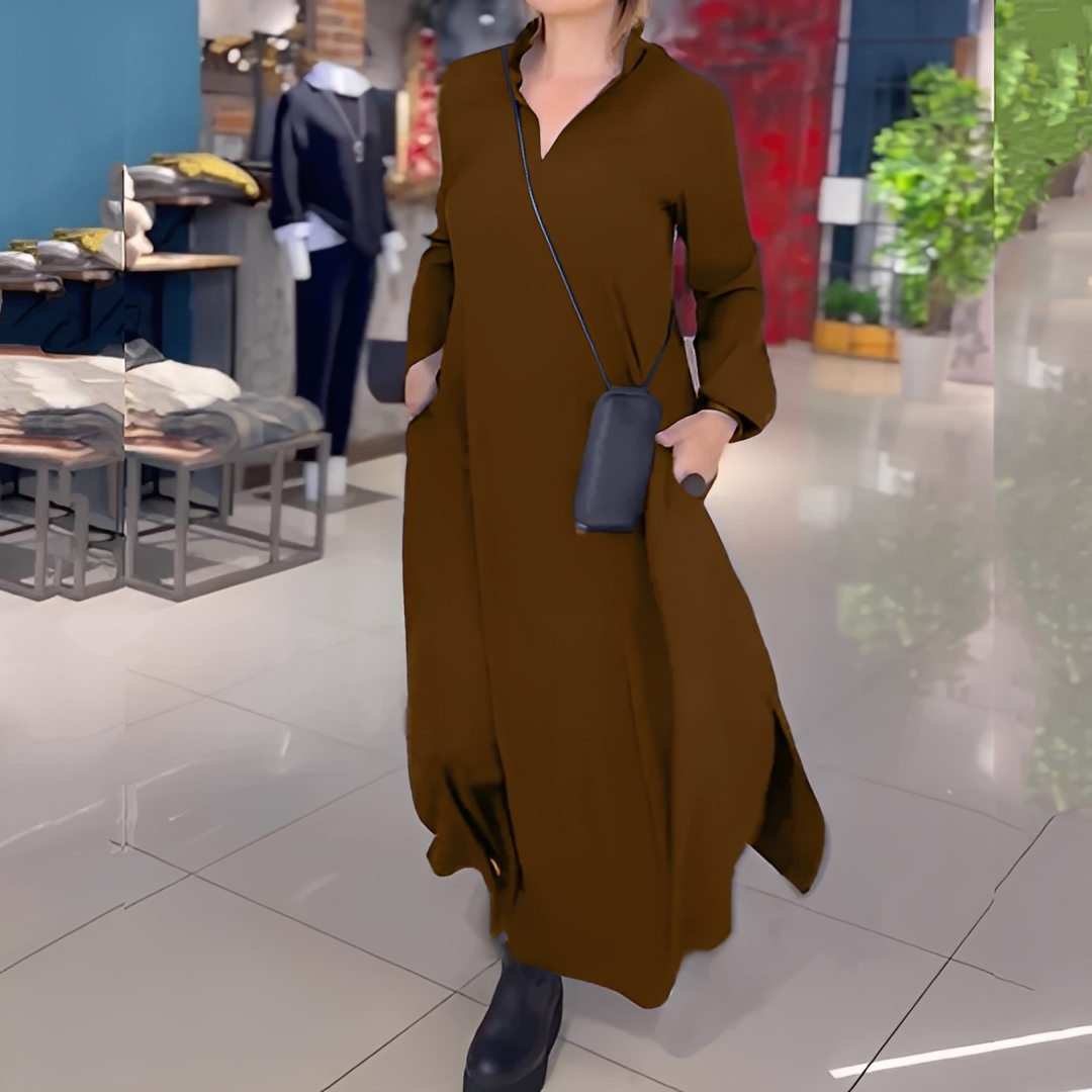 Hélène - Luftiges Damenkleid mit seitlichem Schlitz