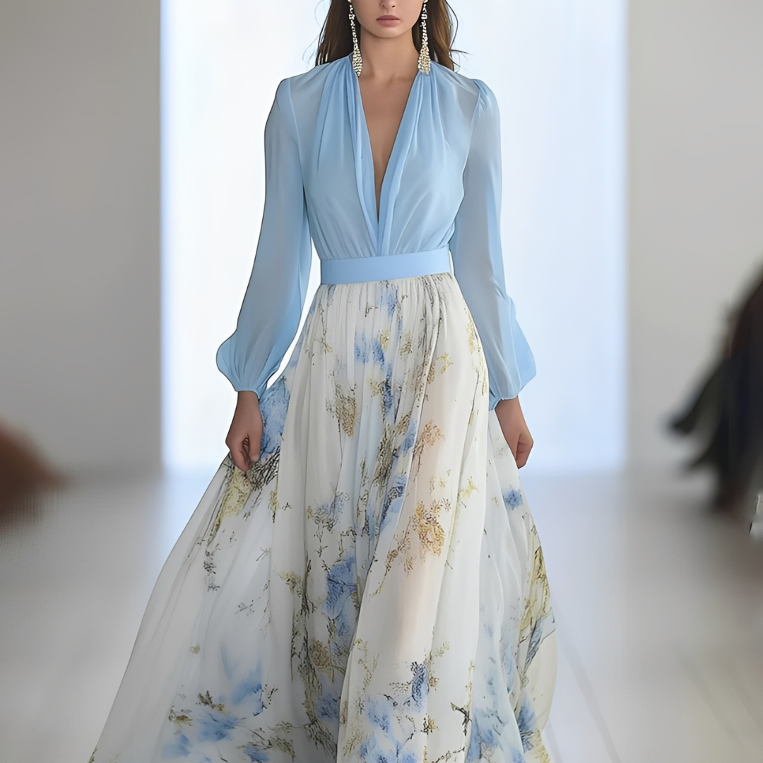 Sandrine - Luftdurchlässiges Kleid mit V-Ausschnitt für Damen