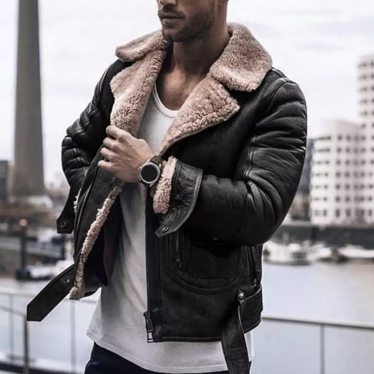 Dominic – Winter Lederjacke für Herren